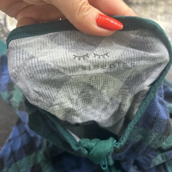 Little Sleepies Plaid Kids One Piece Pajama - Picture 3 of 3